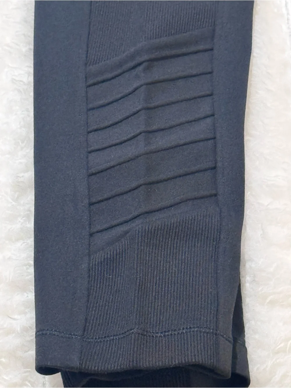 Athleta Girl Black Ribbed-Panel Moto-Vating Tight Leggings